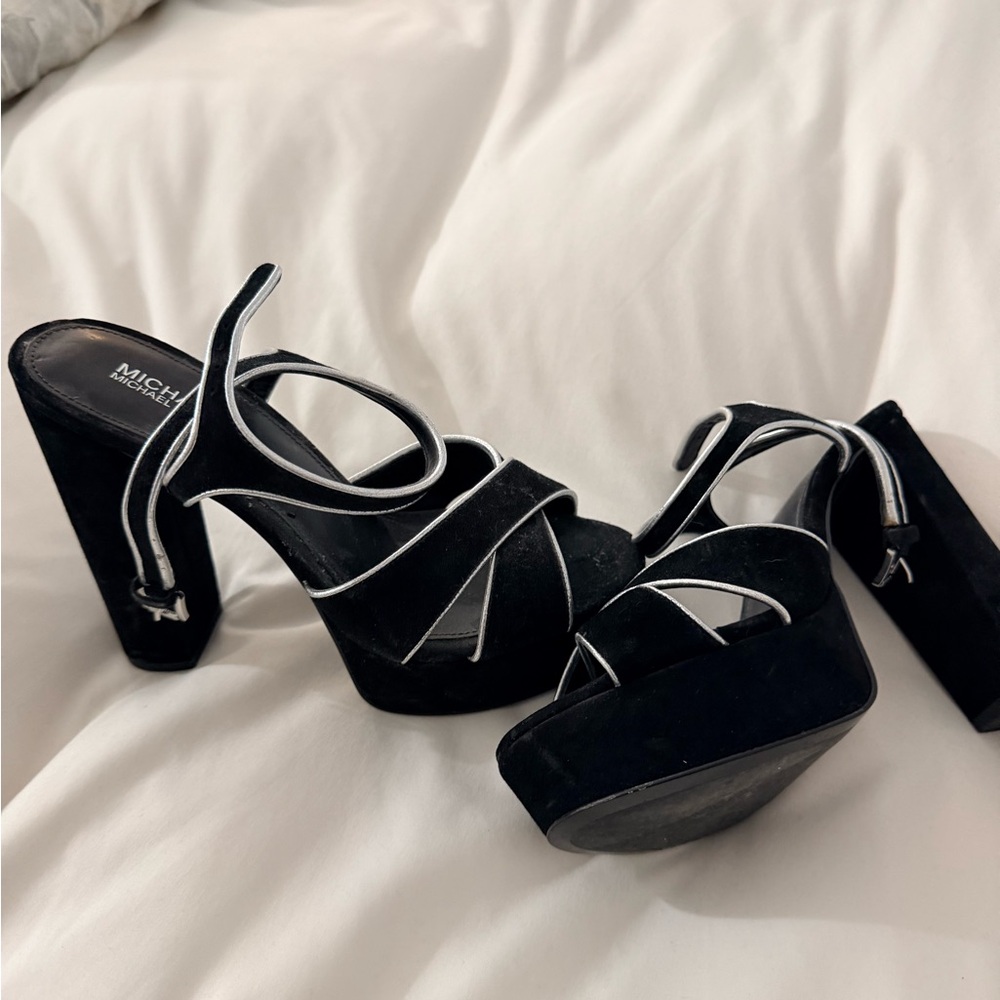 Michael Kors Black and White Platform Sandals